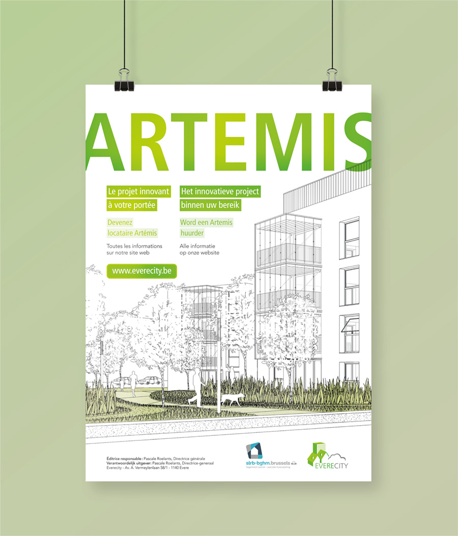 Affiche Everecity avec illustration du projet immobilier Artemis.