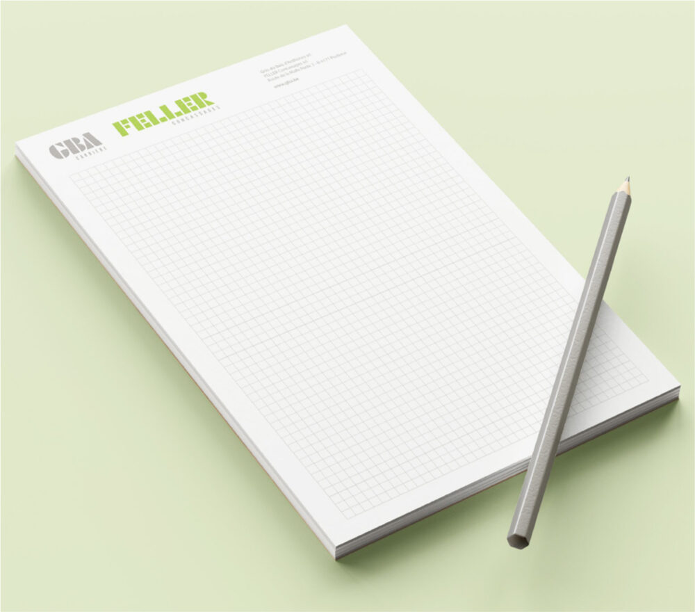 Nouveau support corporate GBA -FELLER : bloc-notes